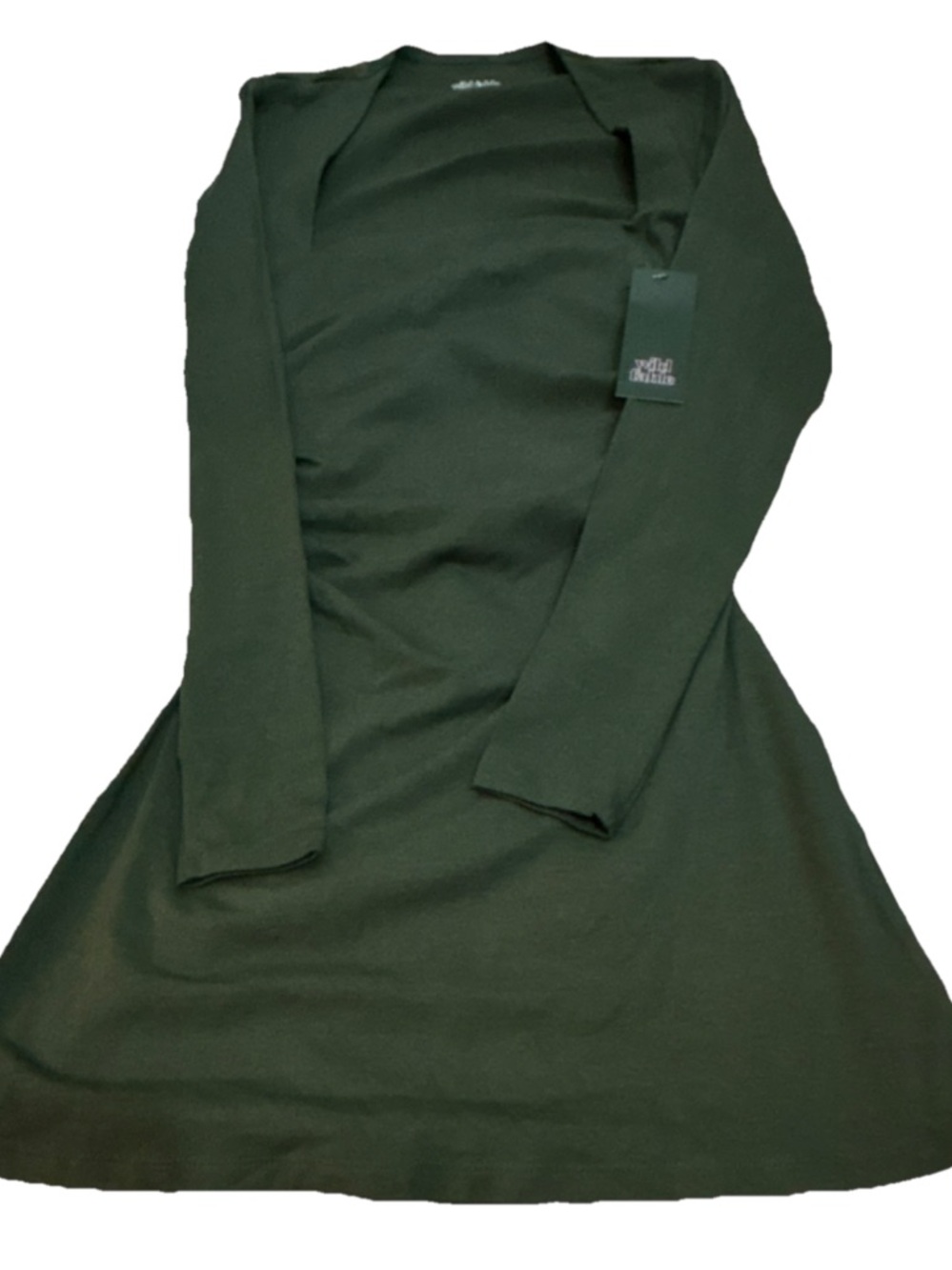 Long Sleeve A-Line Dress in Dark Green - Women's